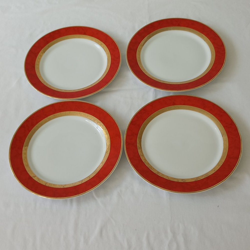 Four Royal Heritage Fine Porcelain Dessert Plates-